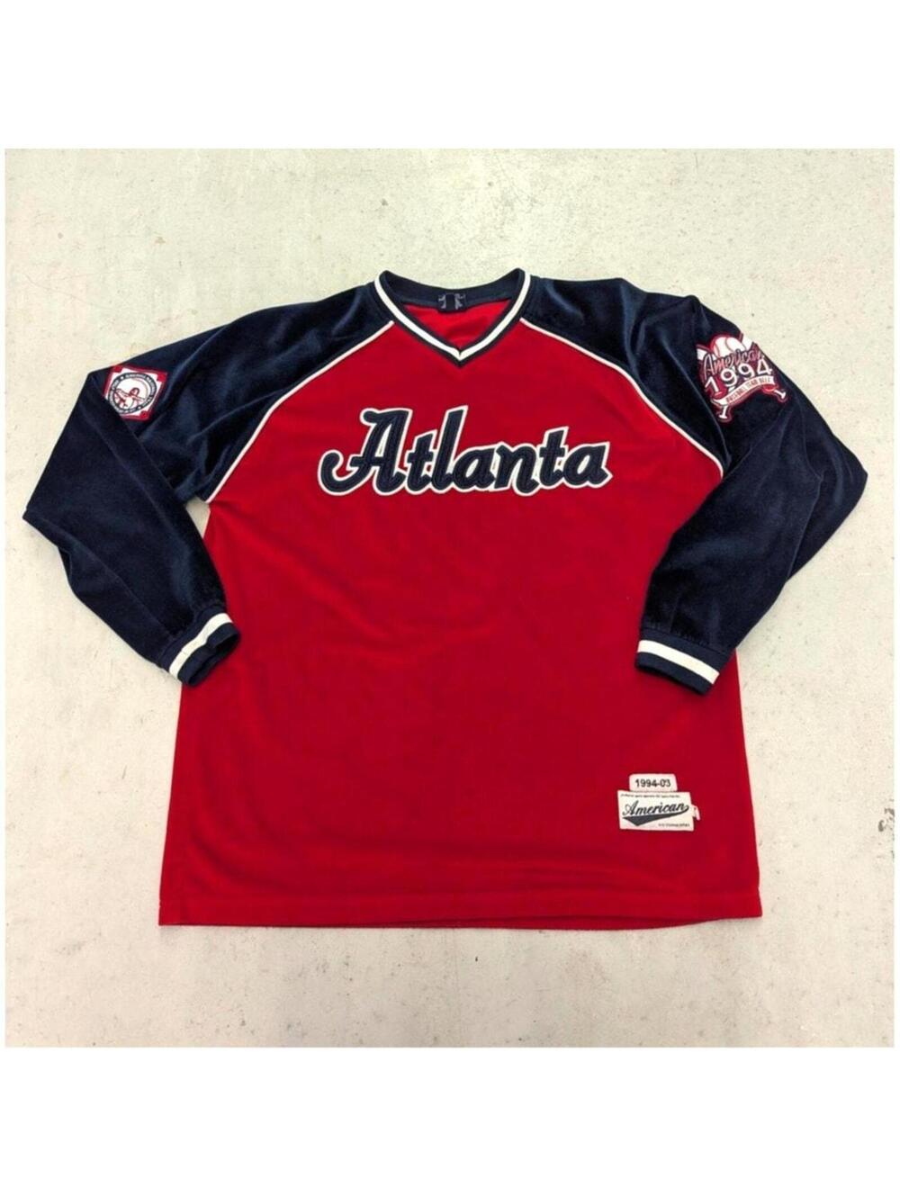 Vintage 1994 Atlanta Braves MLB velour sweater